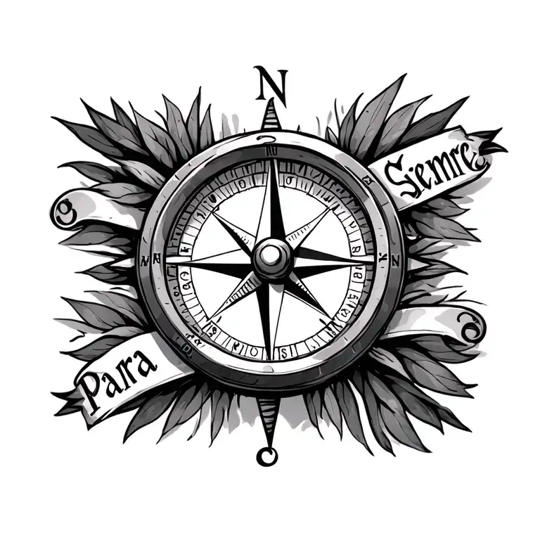 Compass With Inscription Para Siempre