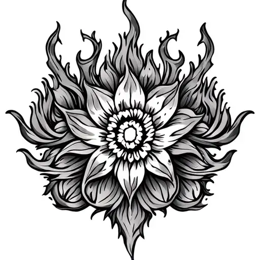 Ornamental Tattoo Pattern Fire