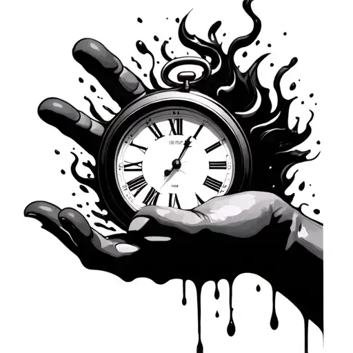Hand Holding Melting Clock