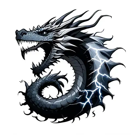 Dragon With Lightning And Virus