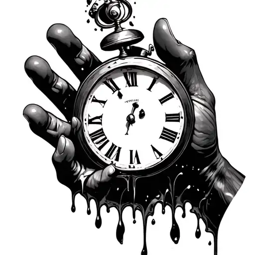 Hand Holding Melting Clock