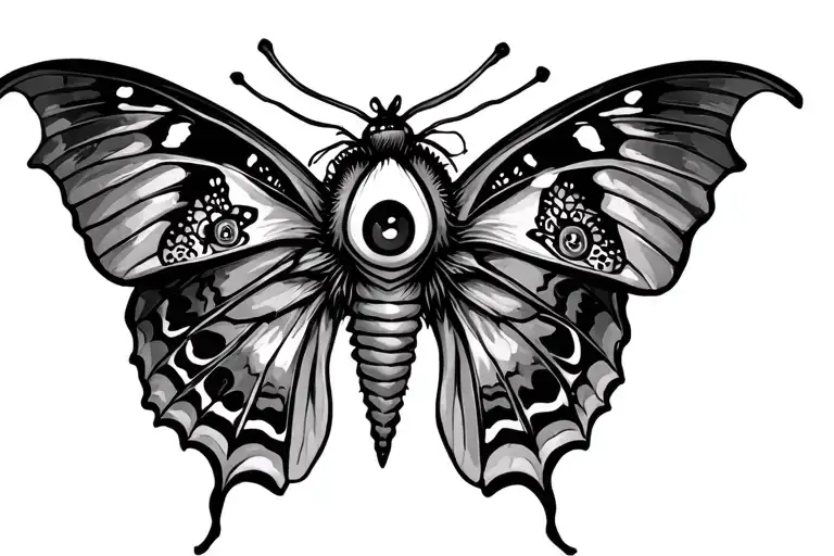 Moth And Butterfly With Third Eye