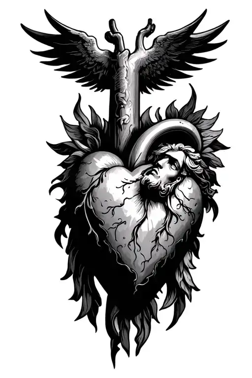 Sacred Heart Of Christ Surrounded
