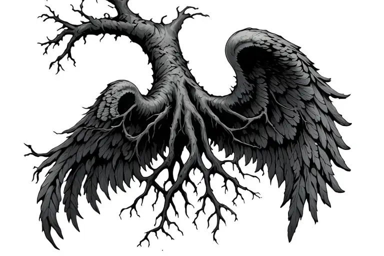 Tree Roots Shaped In Wing