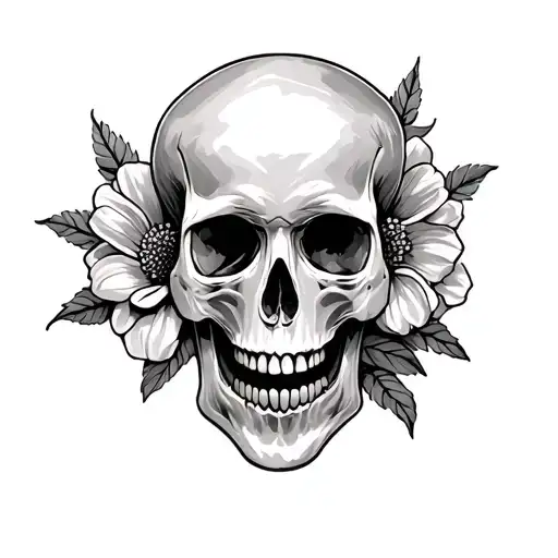 Skull And Flower