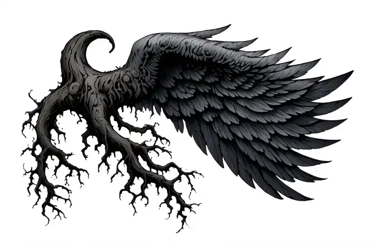 Tree Roots Shaped In Wing