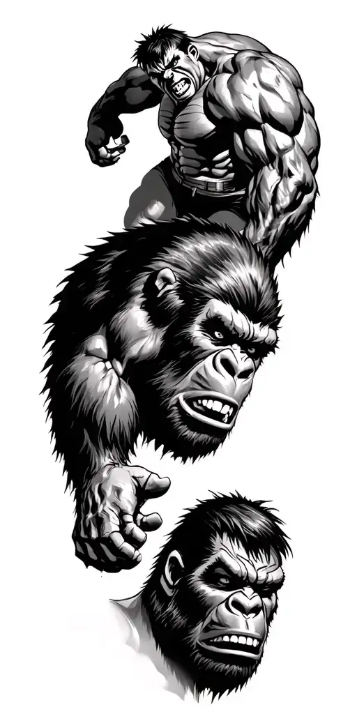 Incredible Hulk Fighting King Kong