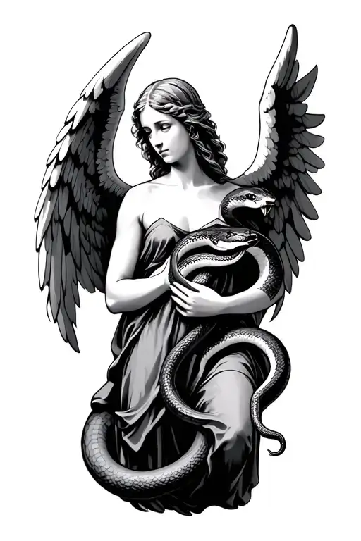 Angel Holding A Snake