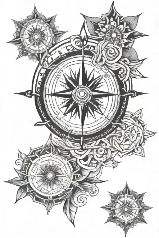 Compass With Mandala Design Incorporating