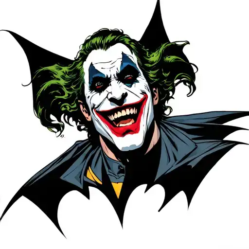 Batman Logo With Joker Laughing