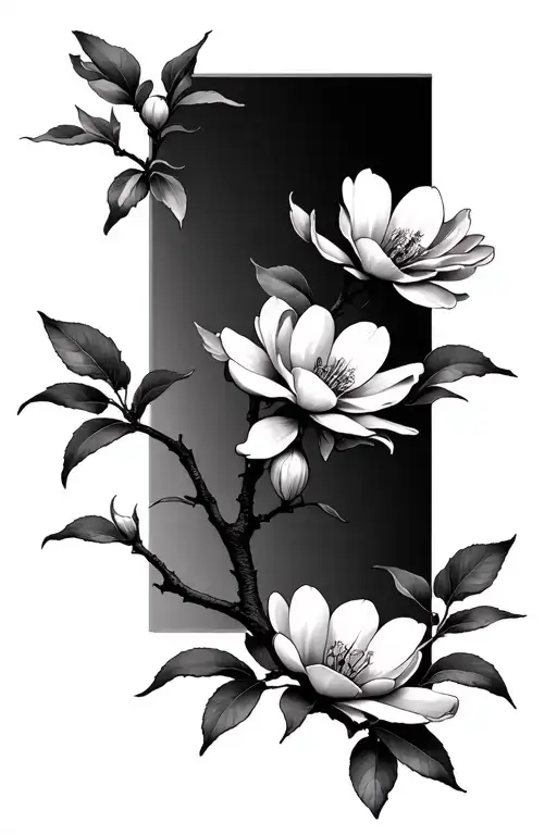 Magnolia Tree Full But With 3 Flowers Blooming