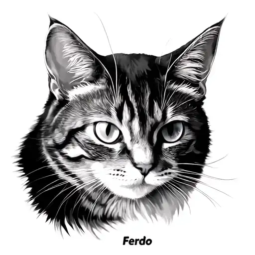 Memory Of A Cat Minimalistic With Name Ferdo