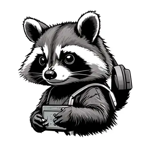 Rocket Raccoon Listening To Walkman