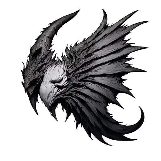 Make A Dark Demon Wing Folded Open