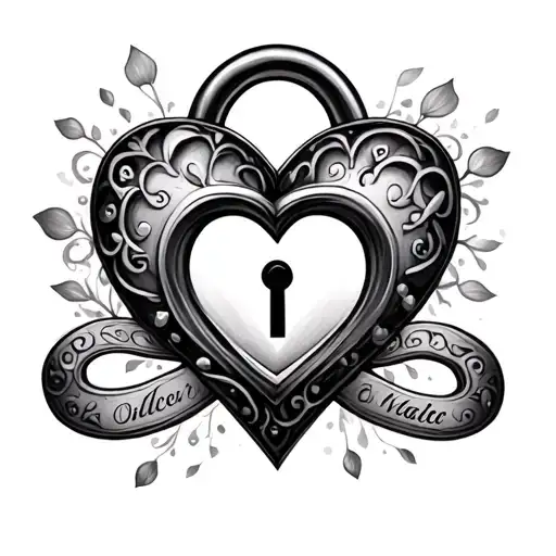 Infinity With Heart Shaped Lock With My Childrens Name