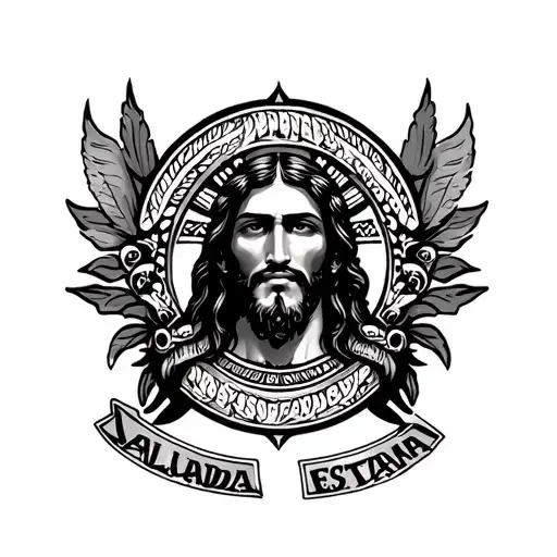 Jesus Piece With Samoan Tribal With My Last Name Estrada And My Moms Name Faaluaina