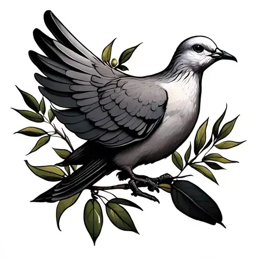 Dove With Olive Branch Representing
