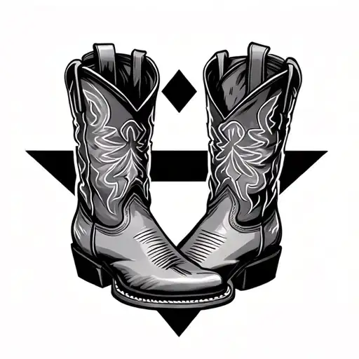 Simple Cross With Cowboy Boots