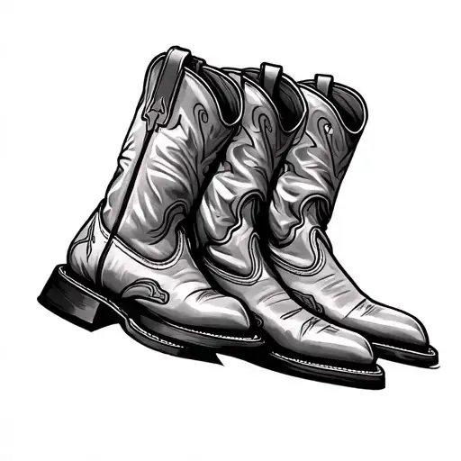 Fine Line Cross With Cowboy Boots