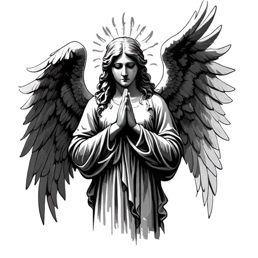 Angel With Wings Praying