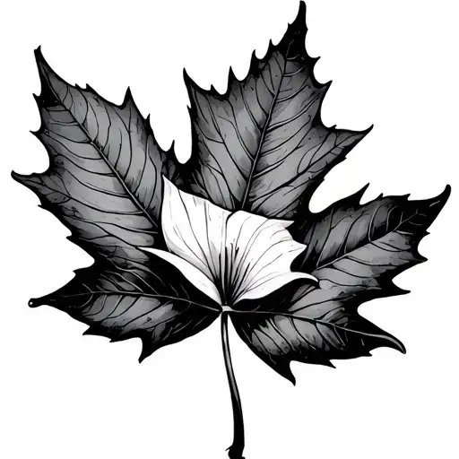 Maple Leaf With Trillium Around It