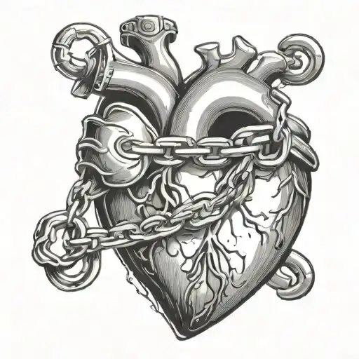 Human Heart With A Chain Lock