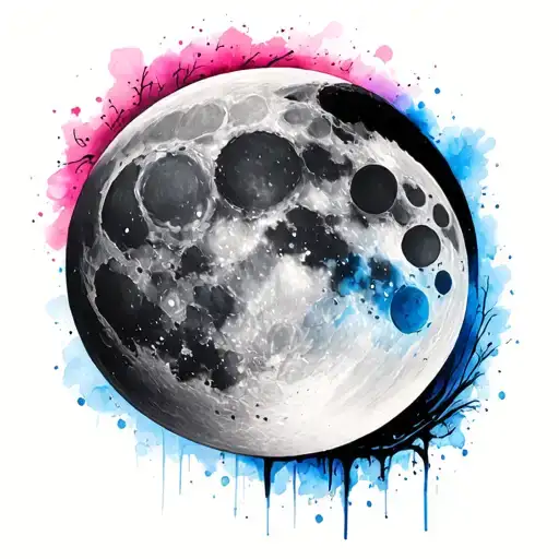 Pink And Blue Full Moons