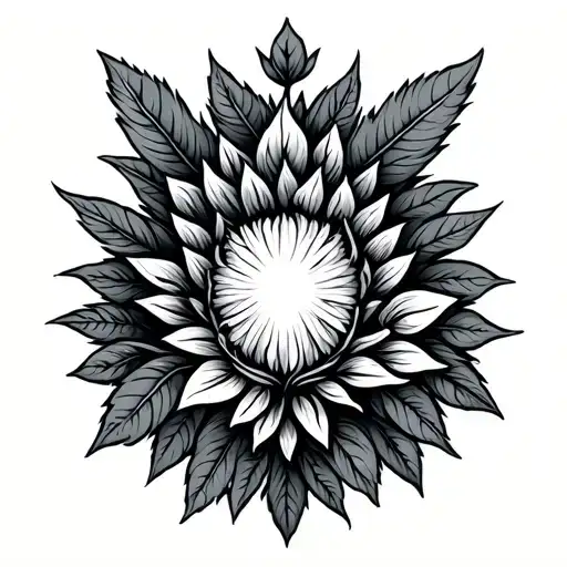 Nature And Vegan Symbol Integrated