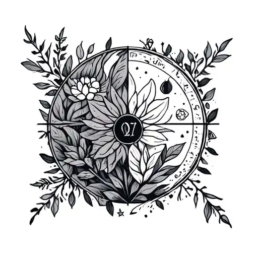 Nature And Vegan Symbol Integrated Astrological Sign