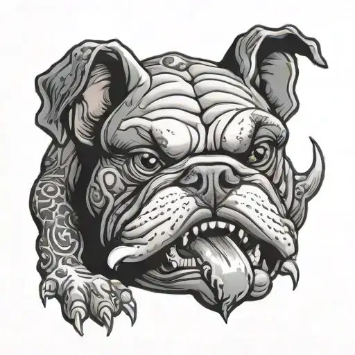 Bulldog Biting Bone Dragon