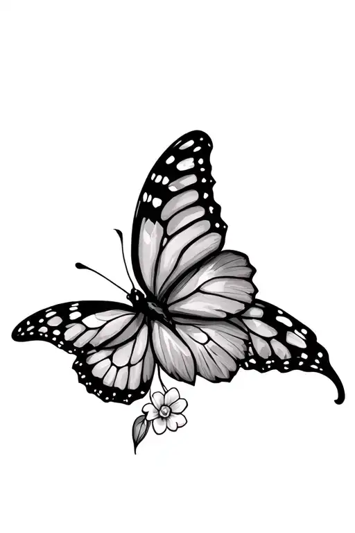 Flowers And Butterfly