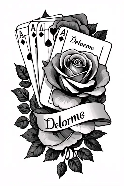 My Last Name Delorme With Roses And Cards In The Background