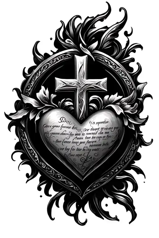 Chrome Heart Cross With Bible Verse Around It