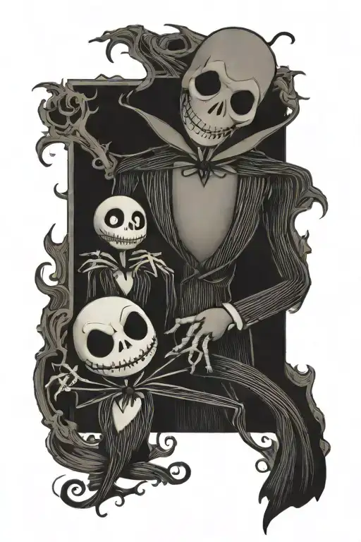 Nightmare Before Christmas Of Dad Being Jack Skellington And Son Being Oogie Boogie