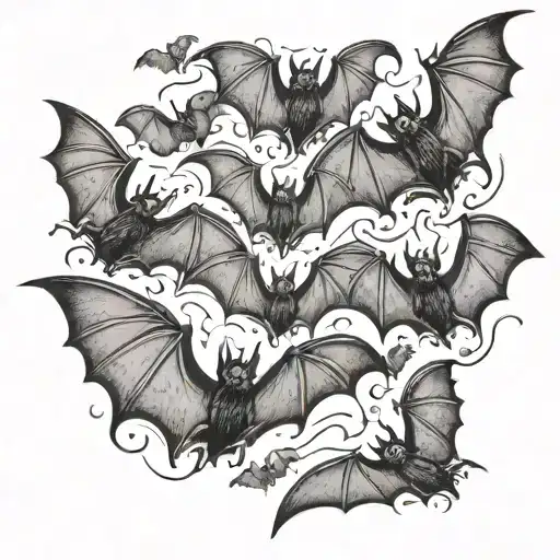 Swarm Of Bats Flying Up And Getting Bigger Than The Other