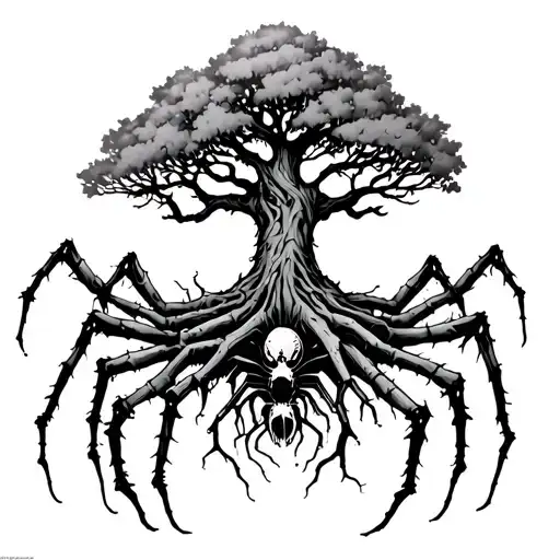 Poison Tree With Spider Legs As Roots