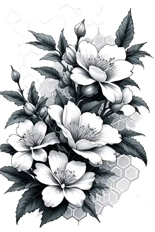 Jasmine Flowers With Honeycomb