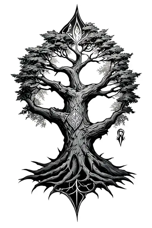 Norse Compas And Tree