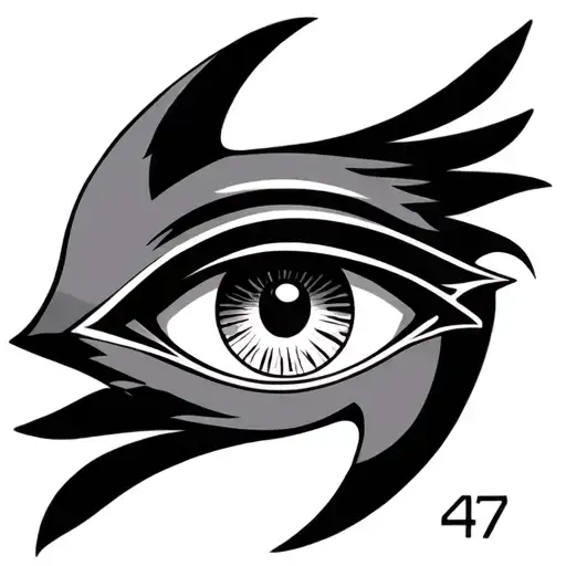 Eye Of Horus Holding With The Number 47
