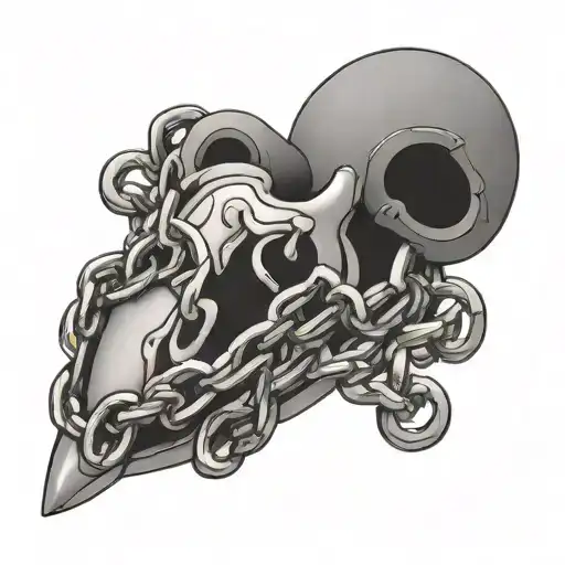 Human Heart With A Lock And Chain Wrapped