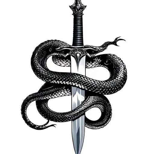 Snake Wrapped Around Sword