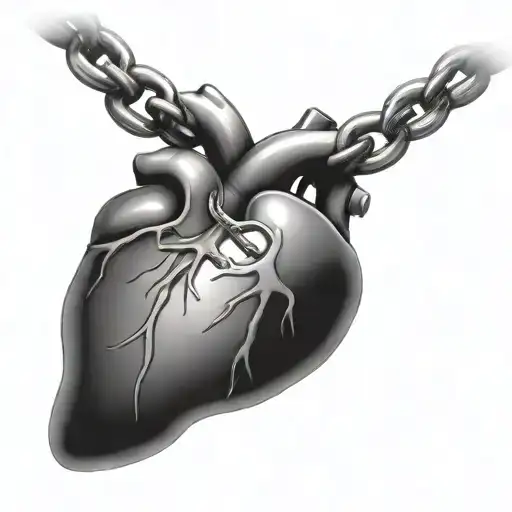 Human Heart With A Chain And A Lock