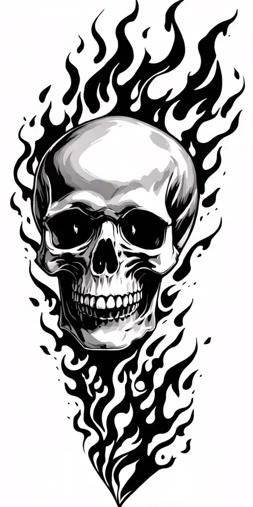 Skull Engulfed In Flames