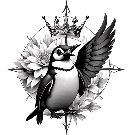 Crown Compass Penguin Face Dahlia Wings Puzzle