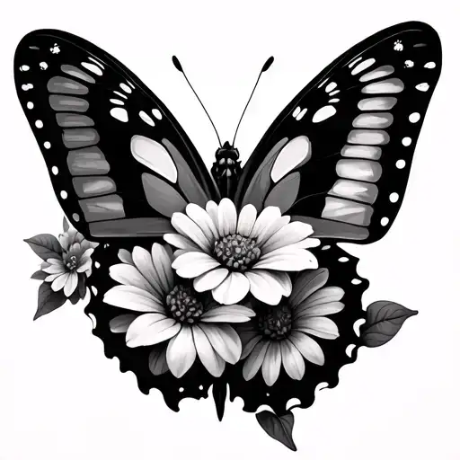 Butterfly Half Of Wing Flowers