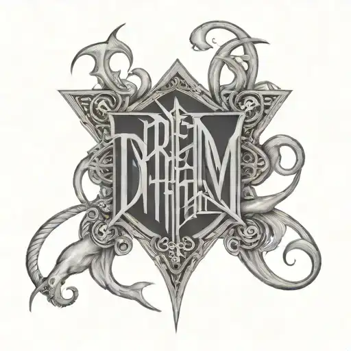 Dream Theater Logo Merged Together Majesty Music Man Guitar