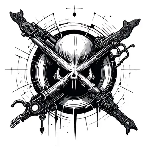 Cyber Sigilism Filler For Forearm Sleeve Tattoo Horror Geometric Lines