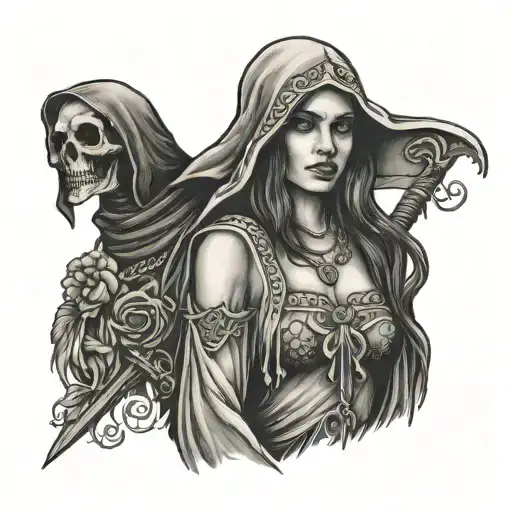 Gypsy Girl And Grim Reaper