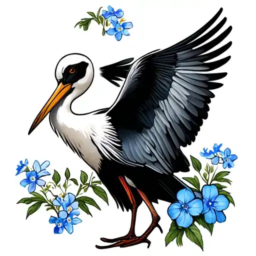 Stork Protecting A Forget Me Not Armenian
