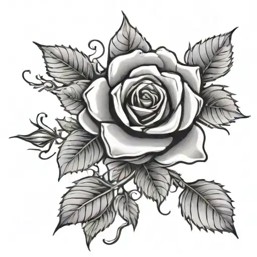 Just The Top Of A Cross On A Rose With Stem Wrapped